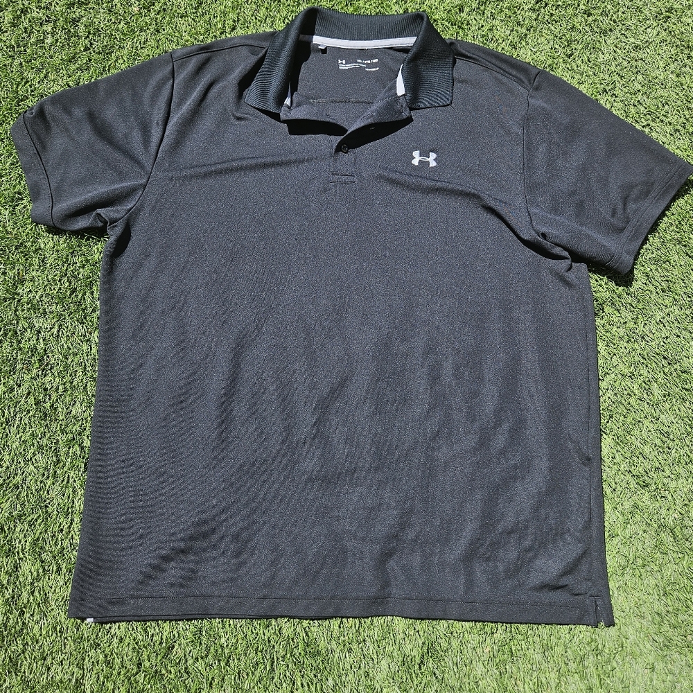 Under Armour 2XL Mens Polo Short Sleeve Shirt Black